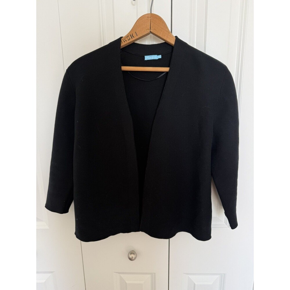 J. Mclaughlin Womens Open Cardigan Sweater Black  Size M 1/4 sleeve